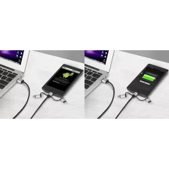 USB-kaabel Renkforce RF-4600467 0,5 m USB A USB C/Micro-USB B/Lightning Hall