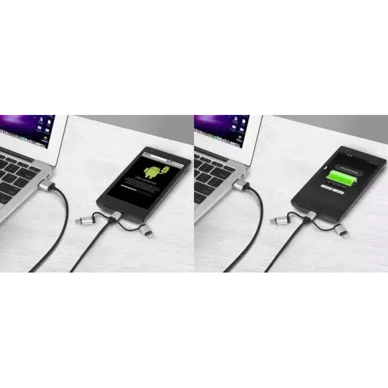 USB-kaabel Renkforce RF-4600467 0,5 m USB A USB C/Micro-USB B/Lightning Hall