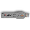 Lindy USB Type A pordiblokeerija võti, oranž, Pordiblokeerija võti, USB Type-A, Oranž, Akrüülnitriilbutadieenstüreen (ABS), 1 tk, Kilekott