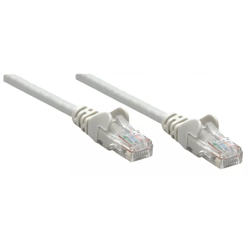 Intellinet võrguparanduskaabel, Cat5e, 0,25 m, hall, CCA, U/UTP, PVC, RJ45, kullatud kontaktid, takerdumiskindel, kaitsemuhviga, eluaegne garantii