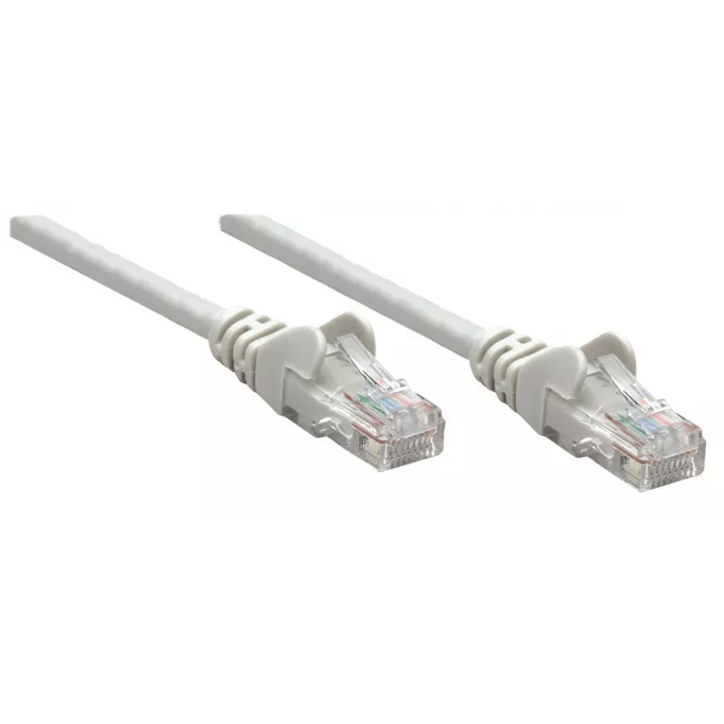 Intellinet võrgujuhtme patch-kaabel, Cat6, 0,25 m, hall, vask, U/UTP, PVC, RJ45, kullatud kontaktid, tõmbetõkestusega, kaitserõngaga, eluaegne garantii