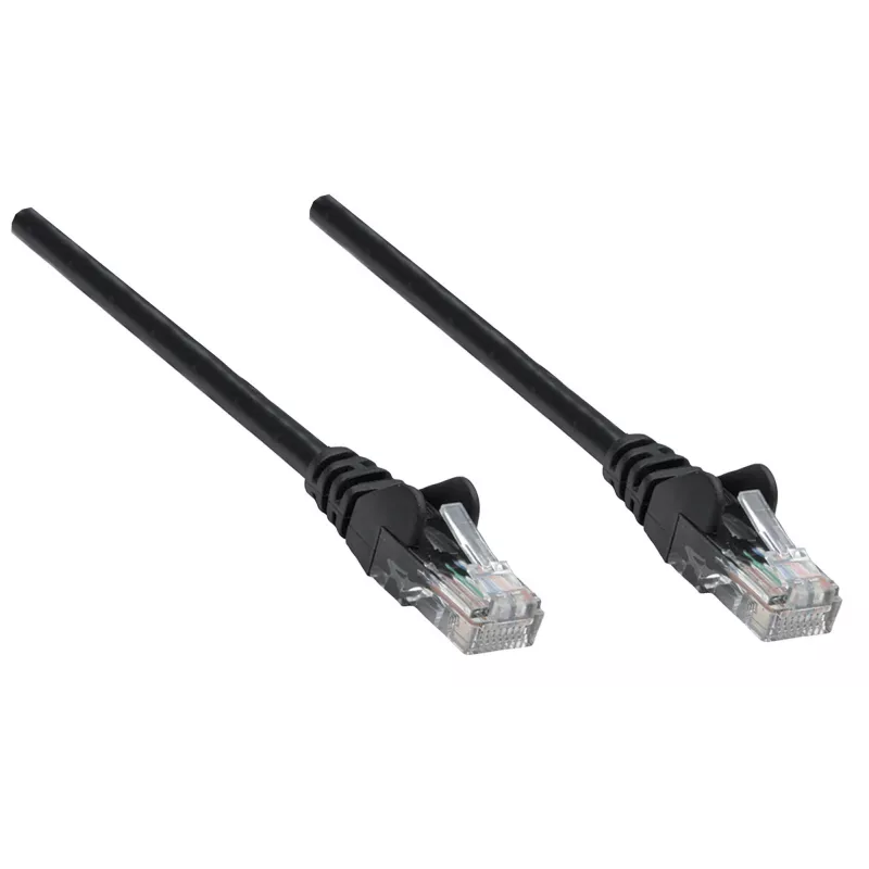 Intellinet Network patch-kaabel, Cat6, 1m, Must, Vask, U/UTP, PVC, RJ45, Kullatud kontaktid, Haakumisvastane, Kaitstud pistikupesa, Eluaegne garantii