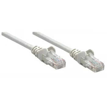 Intellinet Network patch-kaabel, Cat6, 0.25m, hall, CCA, U/UTP, PVC, RJ45, kullatud kontaktid, tõmbetõkestusega, kaitsetorbikuga, eluaegne garantii