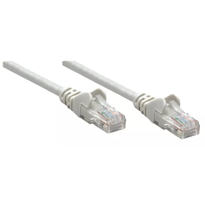 Intellinet Network patch-kaabel, Cat6, 0.25m, hall, CCA, U/UTP, PVC, RJ45, kullatud kontaktid, tõmbetõkestusega, kaitsetorbikuga, eluaegne garantii