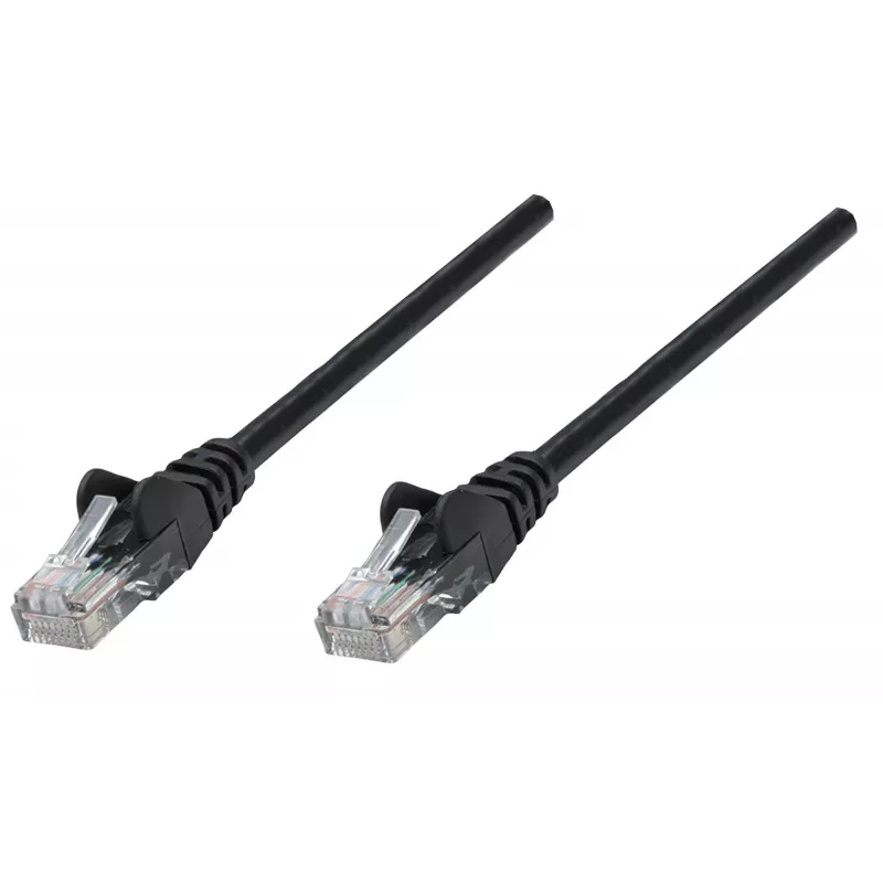 Intellinet võrgukaabel, Cat6, 0,25 m, must, CCA, U/UTP, PVC, RJ45, kullatud kontaktid, haakumisvaba, kaitsemuhv, eluaegne garantii