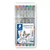 Fineliner Staedtler Pigment Liner 30803-SSB6 sinine pruun roheline oranž punane violetne