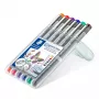 Fineliner Staedtler Pigment Liner 30803-SSB6 sinine pruun roheline oranž punane violetne