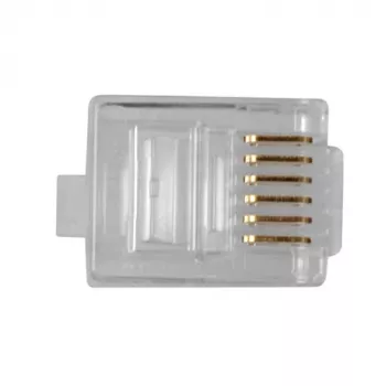 Modulaarpistikud Intronics RJ-12 M TD106M ACT, ümara kaabli jaoks, tahke, kotis 25 tk