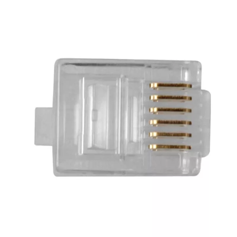 Modulaarpistikud Intronics RJ-12 M TD106M ACT, ümara kaabli jaoks, tahke, kotis 25 tk