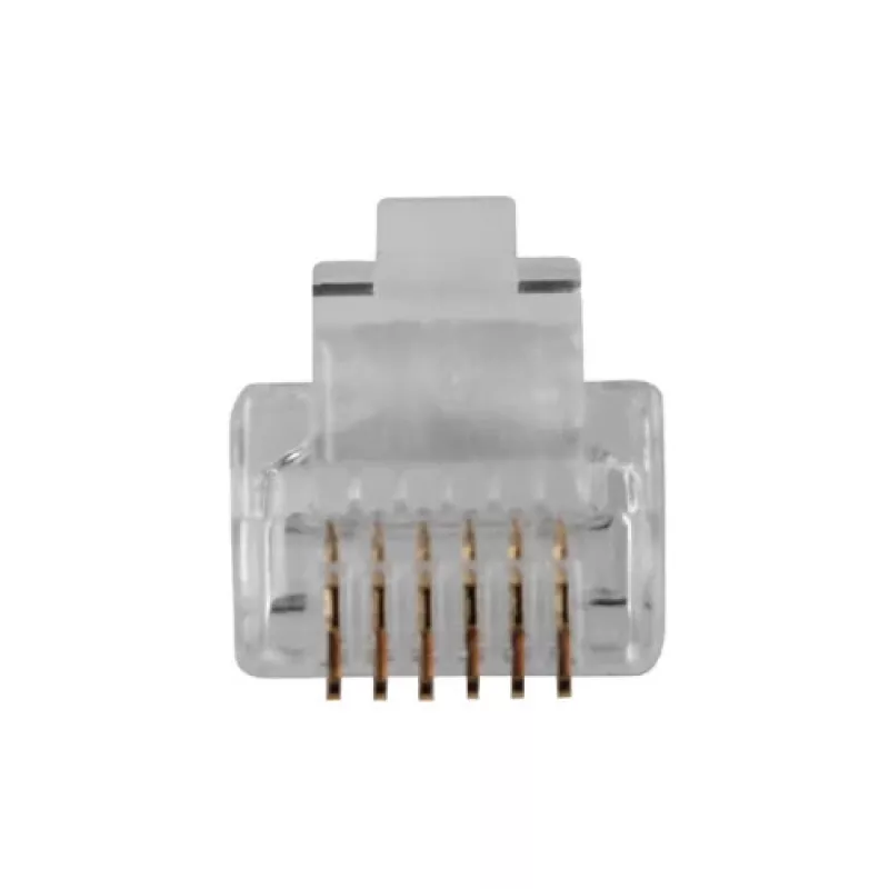 Modulaarpistikud Intronics RJ-12 M TD106M ACT, ümara kaabli jaoks, tahke, kotis 25 tk