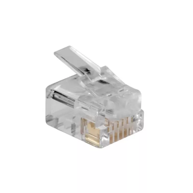 Modulaarpistikud Intronics RJ-12 M TD106M ACT, ümara kaabli jaoks, tahke, kotis 25 tk
