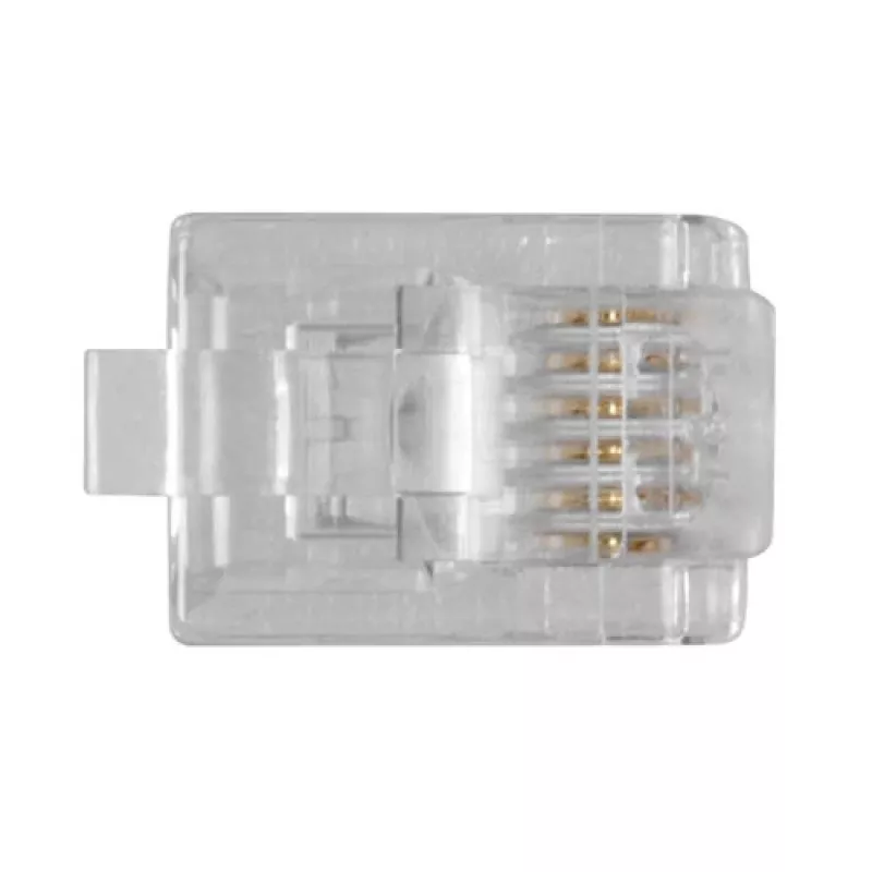 Modulaarpistikud Intronics RJ-12 M TD106M ACT, ümara kaabli jaoks, tahke, kotis 25 tk