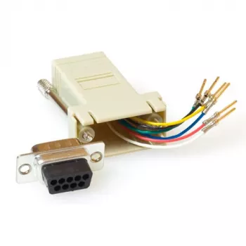 ACT paigaldatav tugevdatud adapter RJ-45 emane kuni 09-kontaktiline D-Sub isane