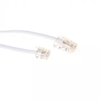 ACT valge 5 meetri pikkune lame telefonikaabel RJ11 ja RJ45 pistikutega