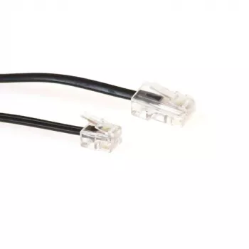 ACT must 3-meetrine lame telefonikaabel RJ11- ja RJ45-pistikutega