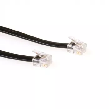 ACT Must 5 meetri pikkune lame telefonikaabel RJ12-pistikute, 5 m, RJ-12, RJ-12, isane, isane, mustaga