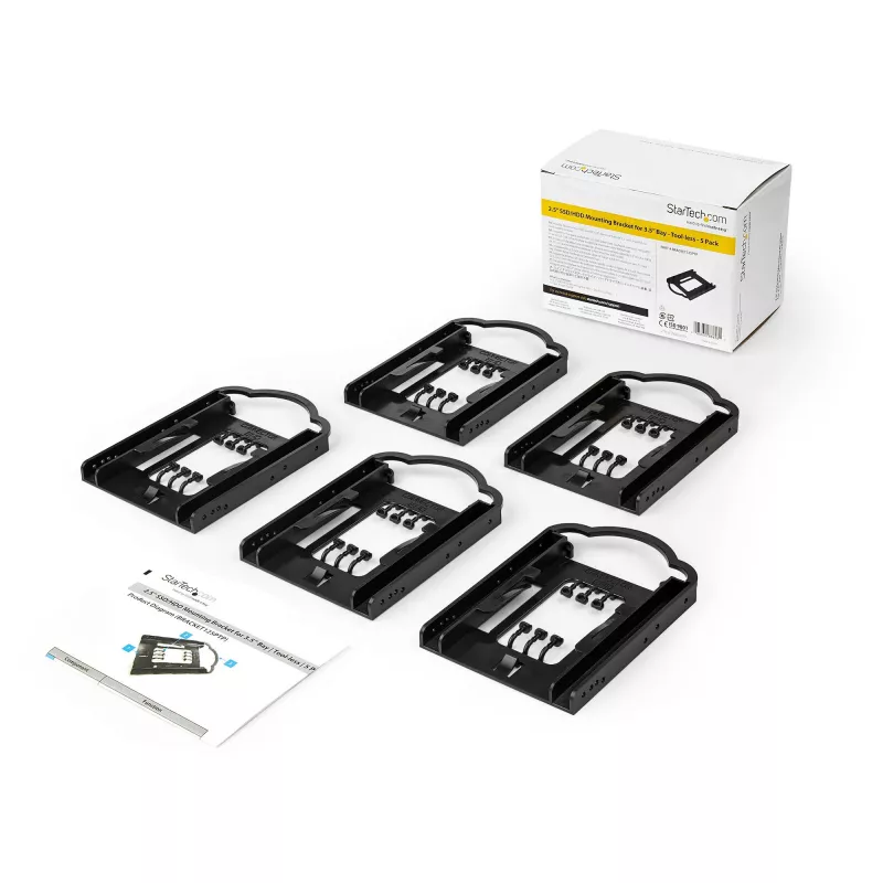 StarTech.com 5 tk – 2,5-tollise SDD/HDD kinnitusklamber 3,5-tollisesse pesasse