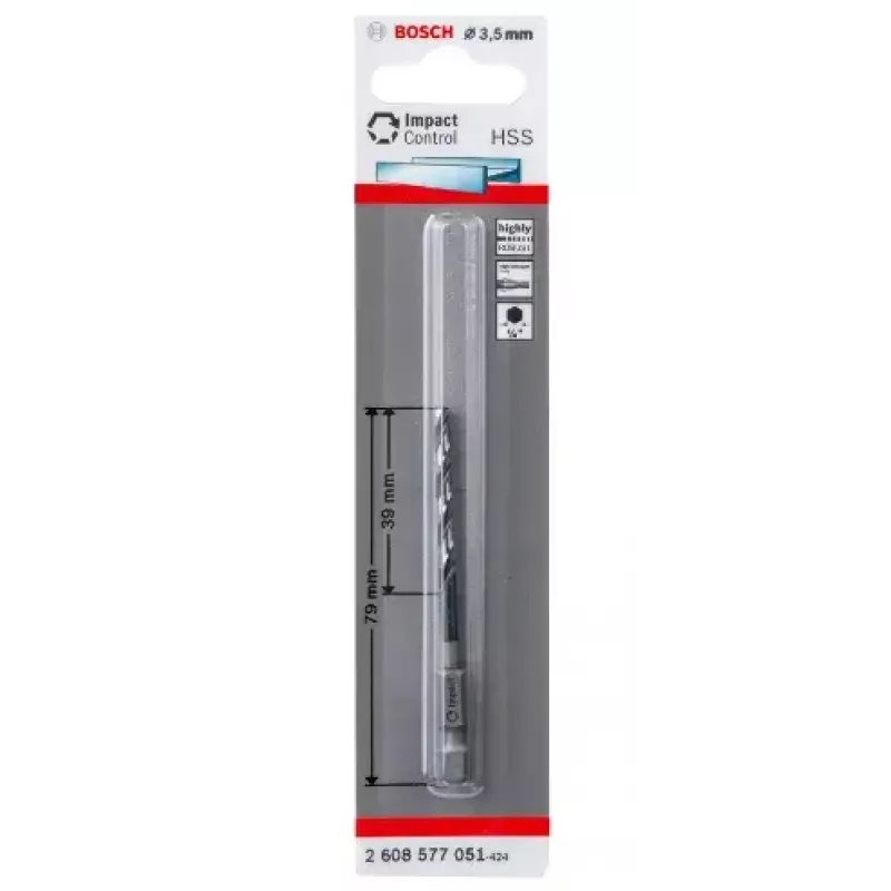 Bosch 2608577051 metallist keerdpuur 3,5 mm, kogupikkus 79 mm
