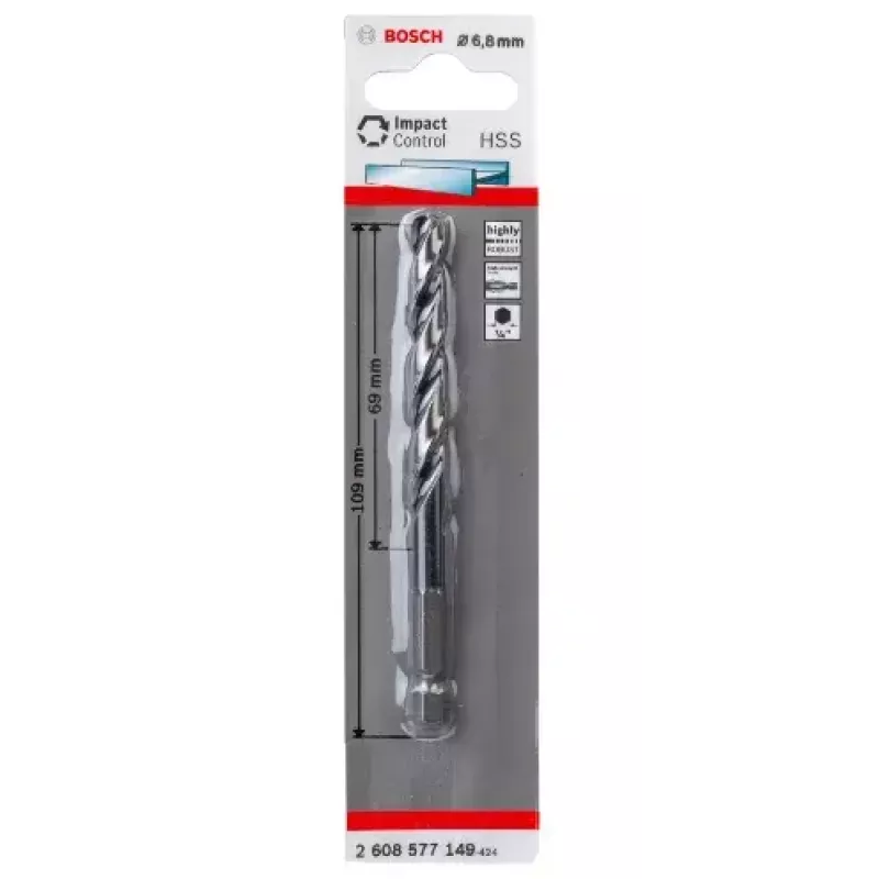 Keerdpuur otsak Bosch HSS kuuskantvarrega 6,8 mm
