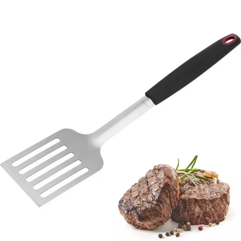 Toidulabidas Westmark 15092280 — plastikust/TPE peaga, roostevabast terasest käepide, 430×88×25 mm, must/punane