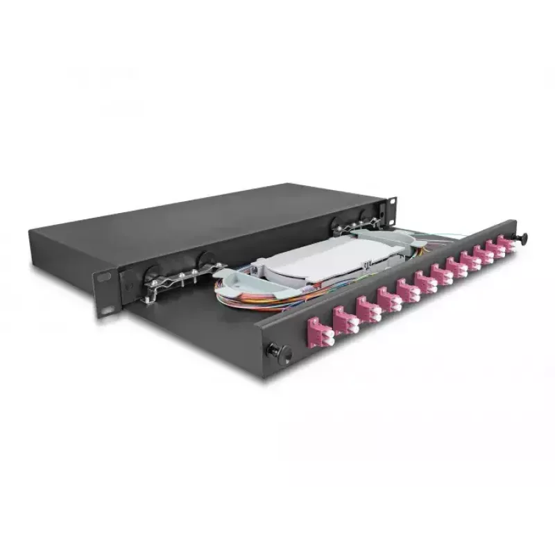 DeLOCK fiiberoptiline jätkukarp 67005 Must Metall 482x220x44mm