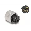 DeLOCK M12 pistik A-kodeeringuga 3 kontaktiga emane 90° nurga all metall