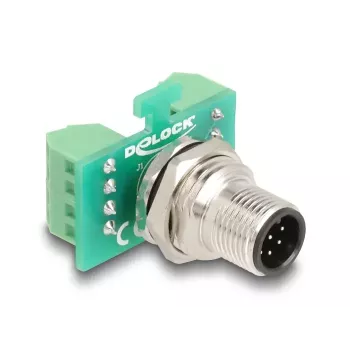DeLOCK M12 ülekandemooduli adapter 8 kontaktiga A-koodiga isane 9 kontaktiga klemmiplokile