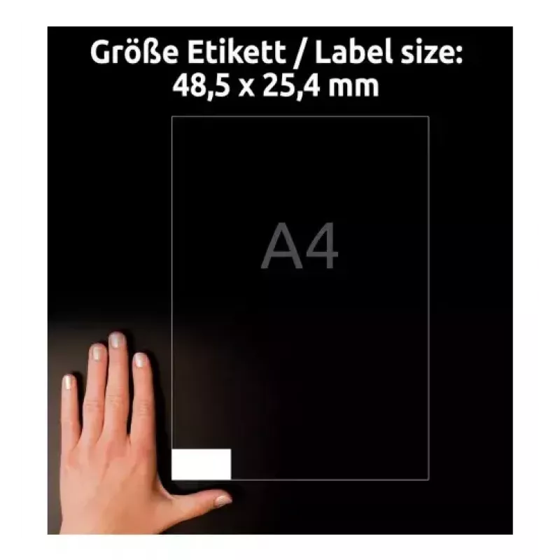 Isekleepuv silt Avery 4780-65 Ristkülik Püsiv Valge 2600 tk