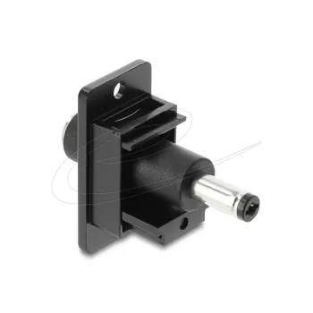 Keystone-moodul DELOCK 91121 — lame alalisvoolu pesa 5,5 x 2,5 mm, must, 19,1×42,3×35,5 mm