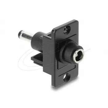 Keystone-moodul DELOCK 91121 — lame alalisvoolu pesa 5,5 x 2,5 mm, must, 19,1×42,3×35,5 mm
