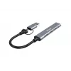 USB 3.2 Gen 1 4-pordiline jaotur EQUIP — 3× USB‑C + 1× USB‑A, 5 Gbit/s, alumiinium, hall