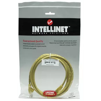 Intellinet Network patch-kaabel, Cat5e, 15m, kollane, CCA, U/UTP, PVC, RJ45, Gold Plated Contacts, Snagless, Booted, Lifetime Warranty