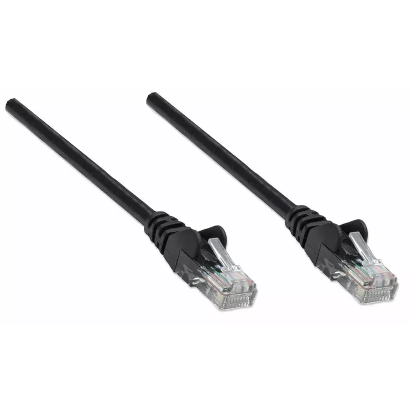 Intellinet võrguparanduskaabel, Cat5e, 15 m, must, CCA, U/UTP, PVC, RJ45, kullatud kontaktid, takerdumisvastane, kaitsemuhviga, eluaegne garantii