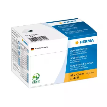 Aadressisildid HERMA 4341 89x42 mm valge paber matt 250 tk
