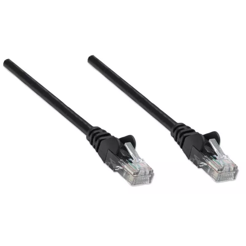 Intellinet võrgukaabel, Cat5e, 0,5 m, must, CCA, U/UTP, PVC, RJ45, kullatud kontaktid, haardumiskindel, kaitsva kattega, eluaegne garantii