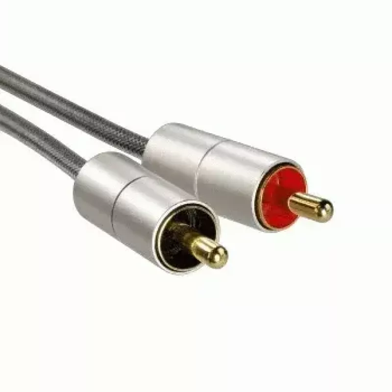Hama 00080864 helikaabel, 1 m, 3,5 mm – 2 x RCA, hõbedane