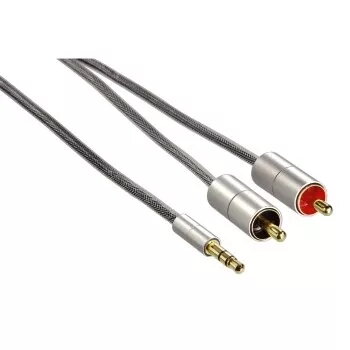 Hama 00080865 helikaabel 2 m 3.5 mm 2 × RCA Hõbedane