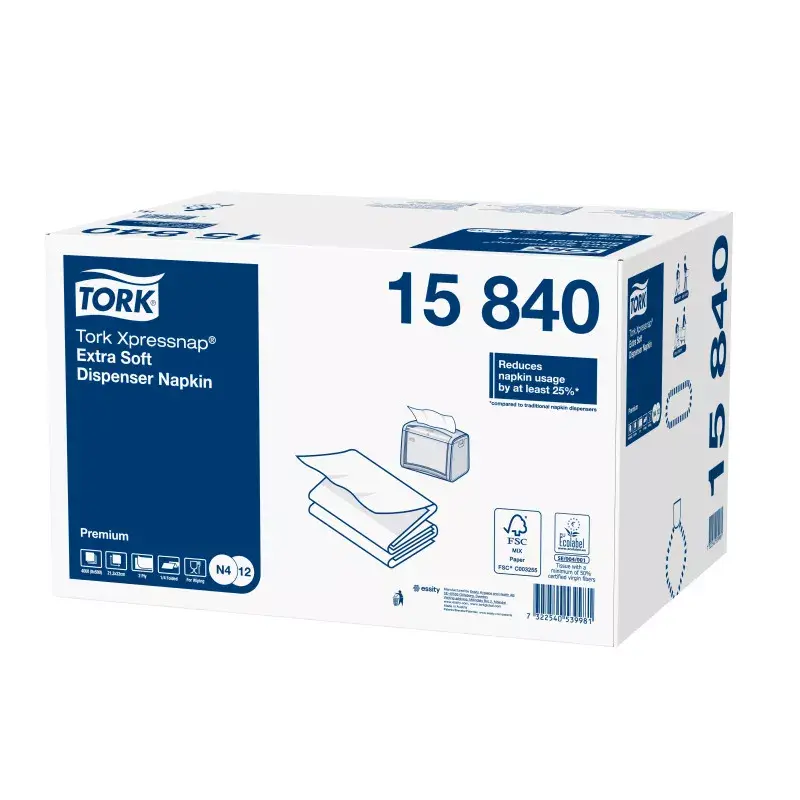 Pabersalvrätikud Tork 15840 valge 500 tk