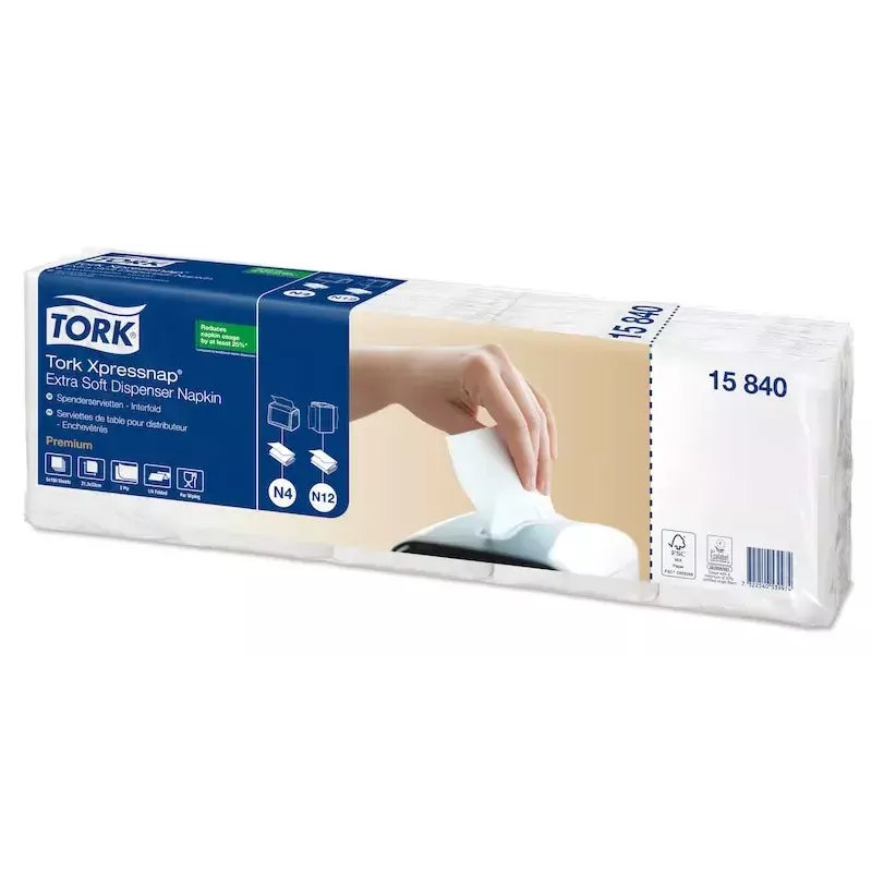 Pabersalvrätikud Tork 15840 valge 500 tk