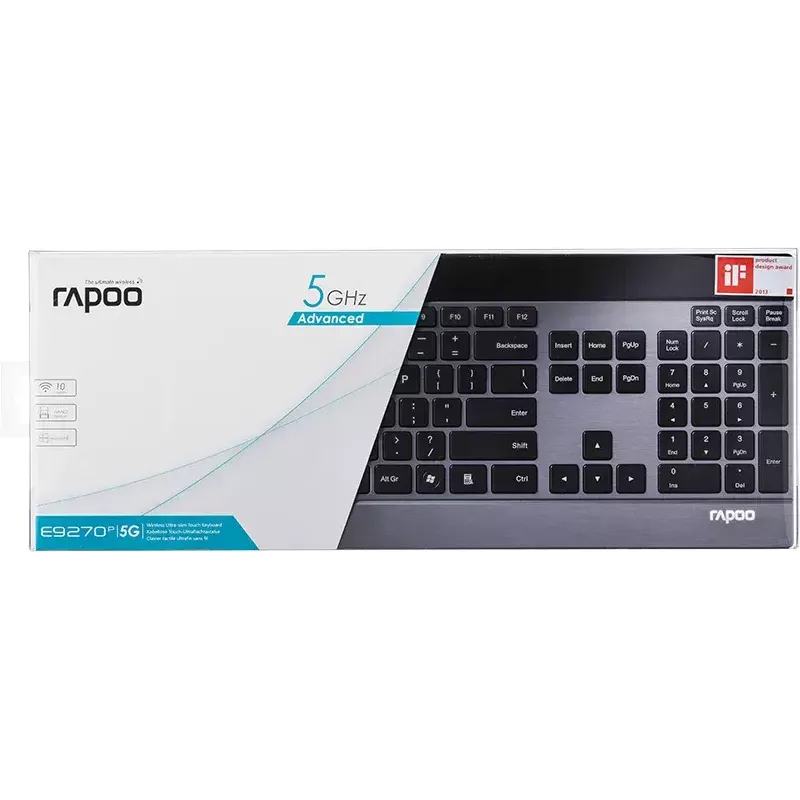 Klaviatuur Rapoo E9270P RF Wireless QWERTZ German Must Silver