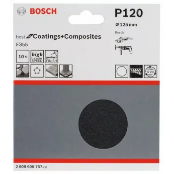 Bosch 2 608 606 757 käsilihvimistarvik Liivapaber Ülipeen tera P120 10 tk