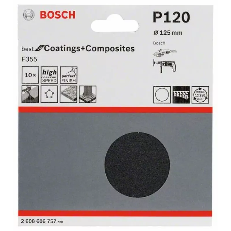 Bosch 2 608 606 757 käsilihvimistarvik Liivapaber Ülipeen tera P120 10 tk
