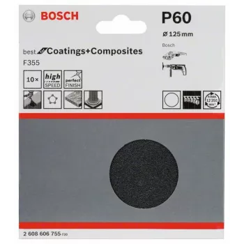 Bosch 2 608 606 755 käsitsi lihvimise tarvik Lihvimisleht P60 10 tk
