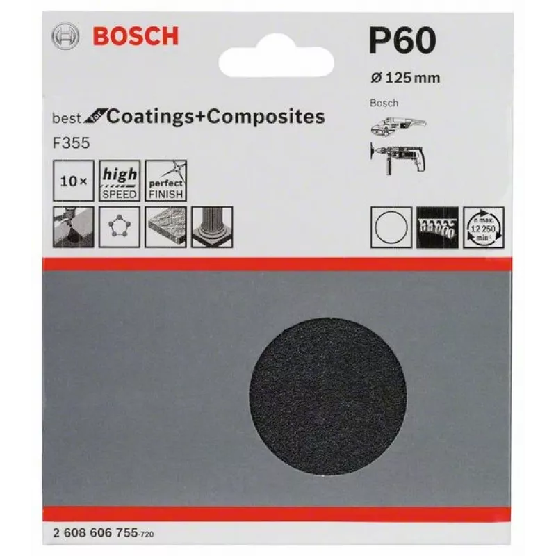 Bosch 2 608 606 755 käsitsi lihvimise tarvik Lihvimisleht P60 10 tk
