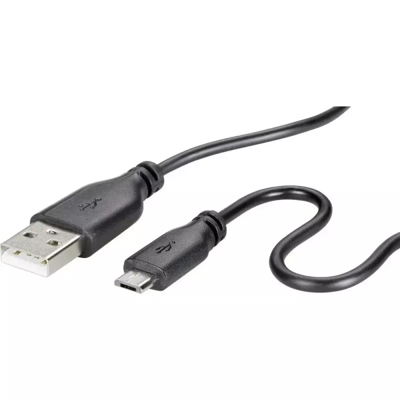 USB 2.0 andmekaabel Renkforce RF-4032111, USB A – Micro-USB B, 1 m, must