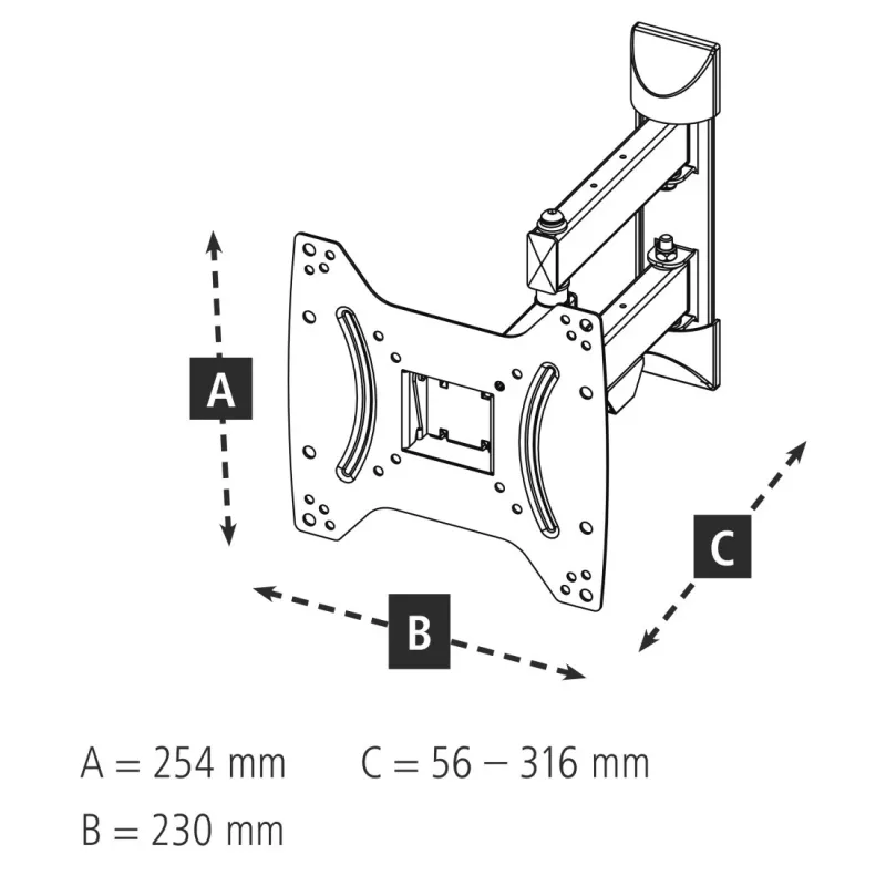 Hama 00118101 TV kinnitus/alus 121.9 cm (48 tolli) Must
