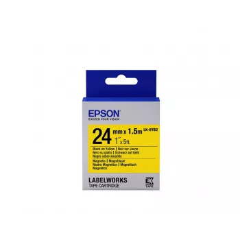 Epson Label Cartridge Magnetic LK-6YB2 Must/Kollane 24mm (1.5m)