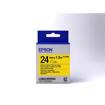 Epson Label Cartridge Magnetic LK-6YB2 Must/Kollane 24mm (1.5m)