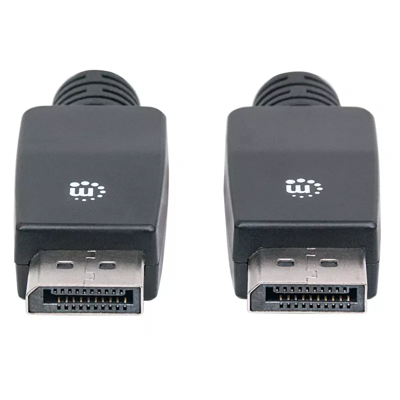 Manhattan DisplayPort 1.1 kaabel, 4K@60Hz, 10m, isane-isanele, riividega, täielikult varjestatud, must, eluaegne garantii