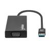 Manhattan USB-A dokk/jaotur, pordid (x5): Ethernet, HDMI, USB-A (x2) ja VGA, Micro-USB toitesisend (valikuline, ainult siis, kui on vaja lisavoolu. Pole vajalik kahe monitori funktsionaalsuse jaoks. Kaabel ei kuulu komplekti), alumiinium, must, kolmeaastane garantii